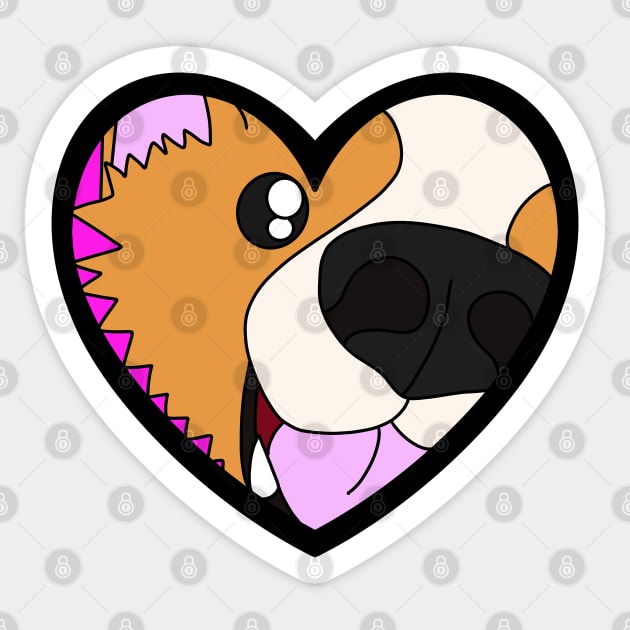 Corgi In Your Face Sticker by AmyMinori